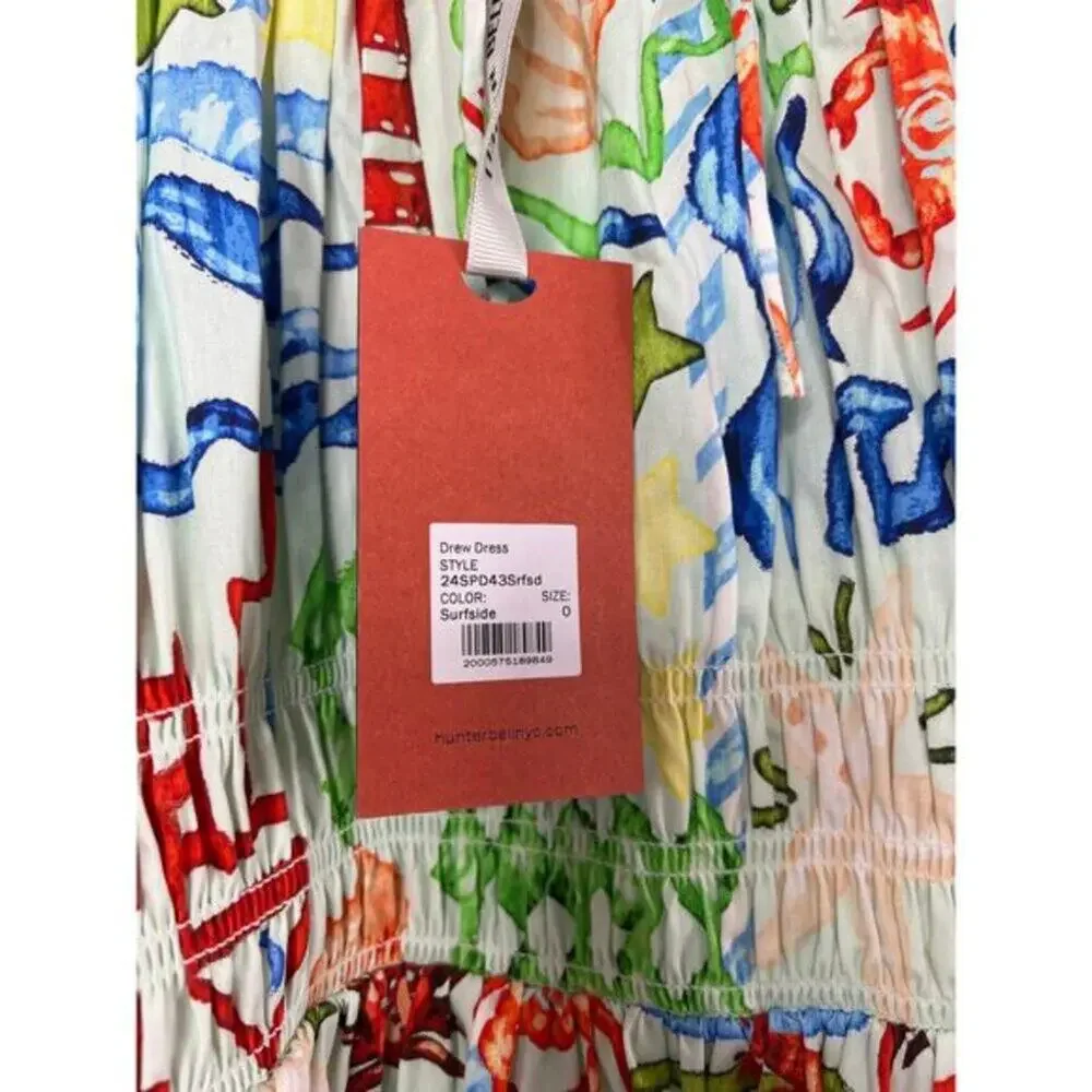 NWT Hunter Bell Scoop Neck Smocked Waist Bell Drew Mini Dress Surfside Size: 0 - Picture 5 of 8